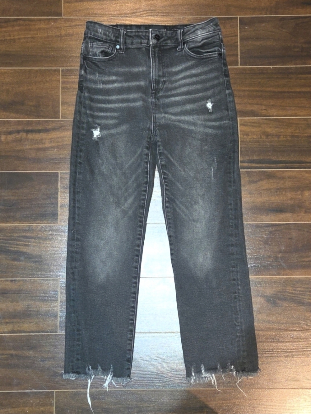 ✨ Kendall + Kylie Distressed Black Denim Jeans | Size 28 US | High‑Rise Straight